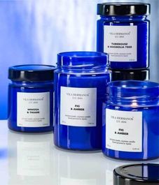 Mimosa & Thiare, свеча Apothecary cobalt blue Collection, Vila Hermanos