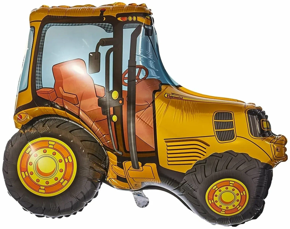 Шар (37""/94 см) Фигура, Трактор, Оранжевый, 1 шт. Г128