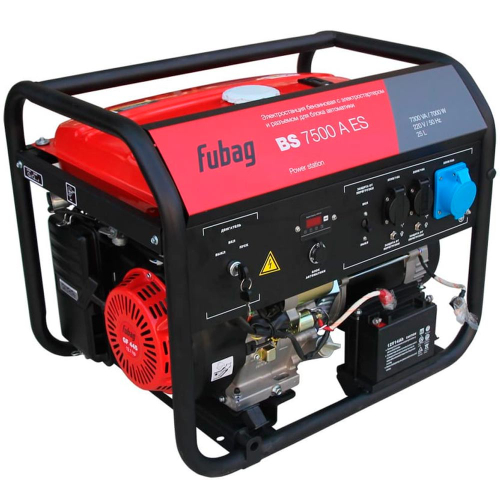 Бензиновый генератор с электростартером и коннектором автоматики Fubag BS 7500 A ES