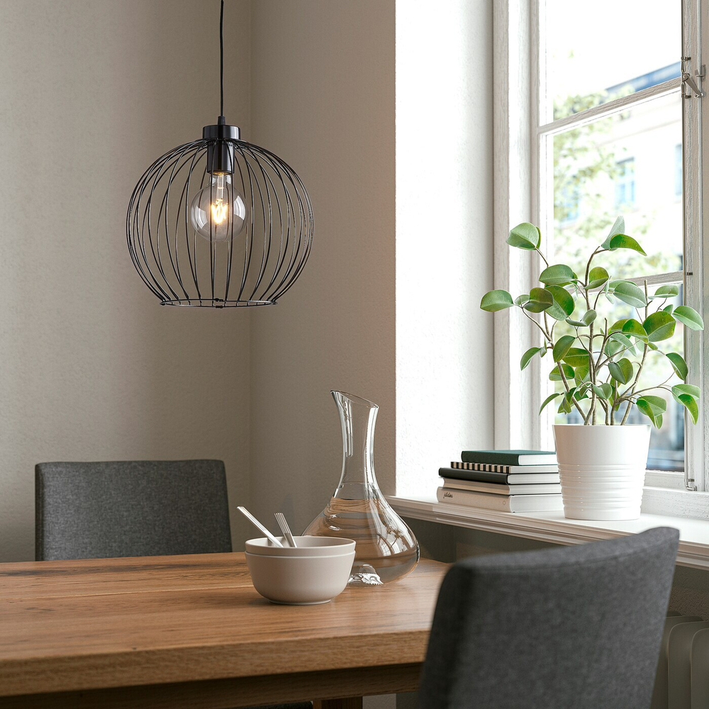 IKEA GRINDFALLET  (ИКЕА ГРИНДФАЛЛЕТ)  -  Подвесной светильник, черный, 30 см