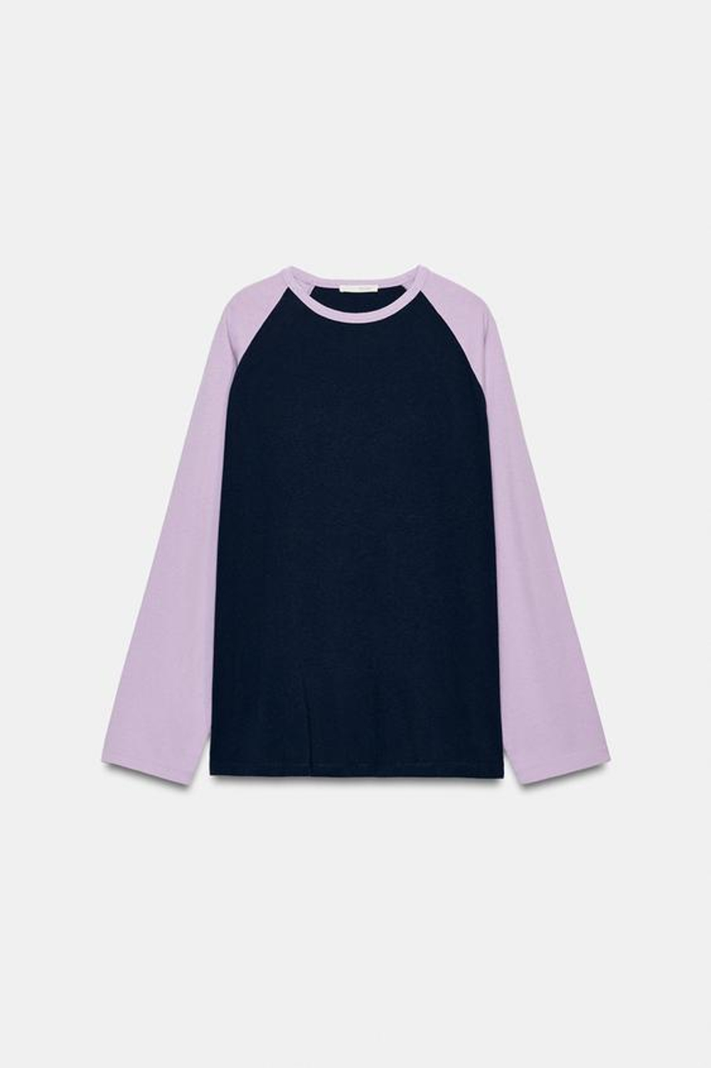 ZARA КОМБИНИРОВАННАЯ ФУТБОЛКА РЕГЛАН, СИРЕНЕВЫЙ