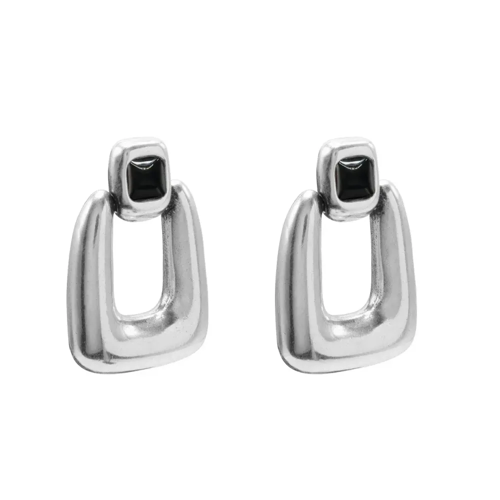 Серьги Ciclon, Kubik Chik, с муранским стеклом, CN-243600 (черный)