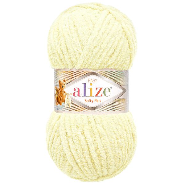 Пряжа Alize (Ализе) Softy Plus / уп.5 мот. по 100 г, 120м, 062 светло-молочный A