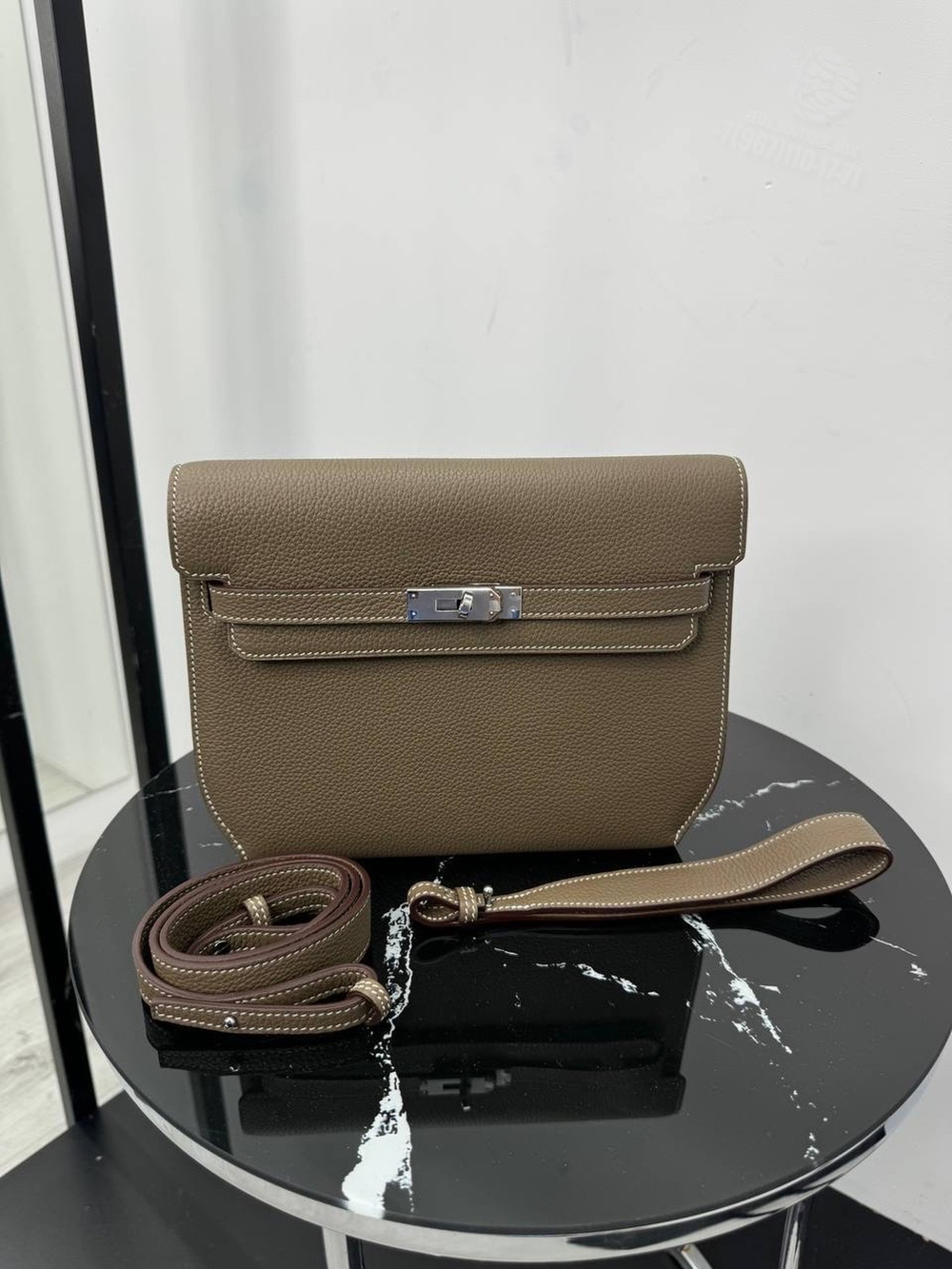 Сумка через плечо Hermes Kelly Depeches 25 Etoupe