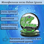 Монофильная леска для рыбалки Balsax Iguana 100м 0,70мм 44,7кг светло-зеленая (1 штука). Товар уцененный