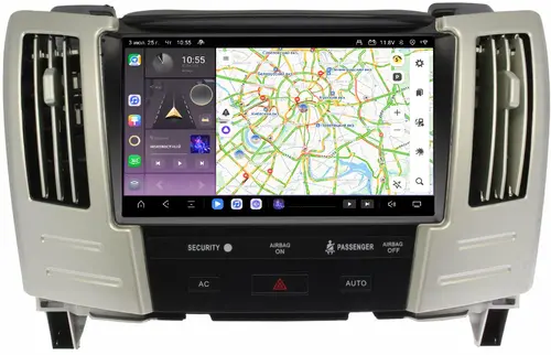 Магнитола для Toyota Harrier XU30 2003-2013, Lexus RX 2003-2009 - Kuberg QLed, Android 13, Быстрейшая, CarPlay, SIM-слот