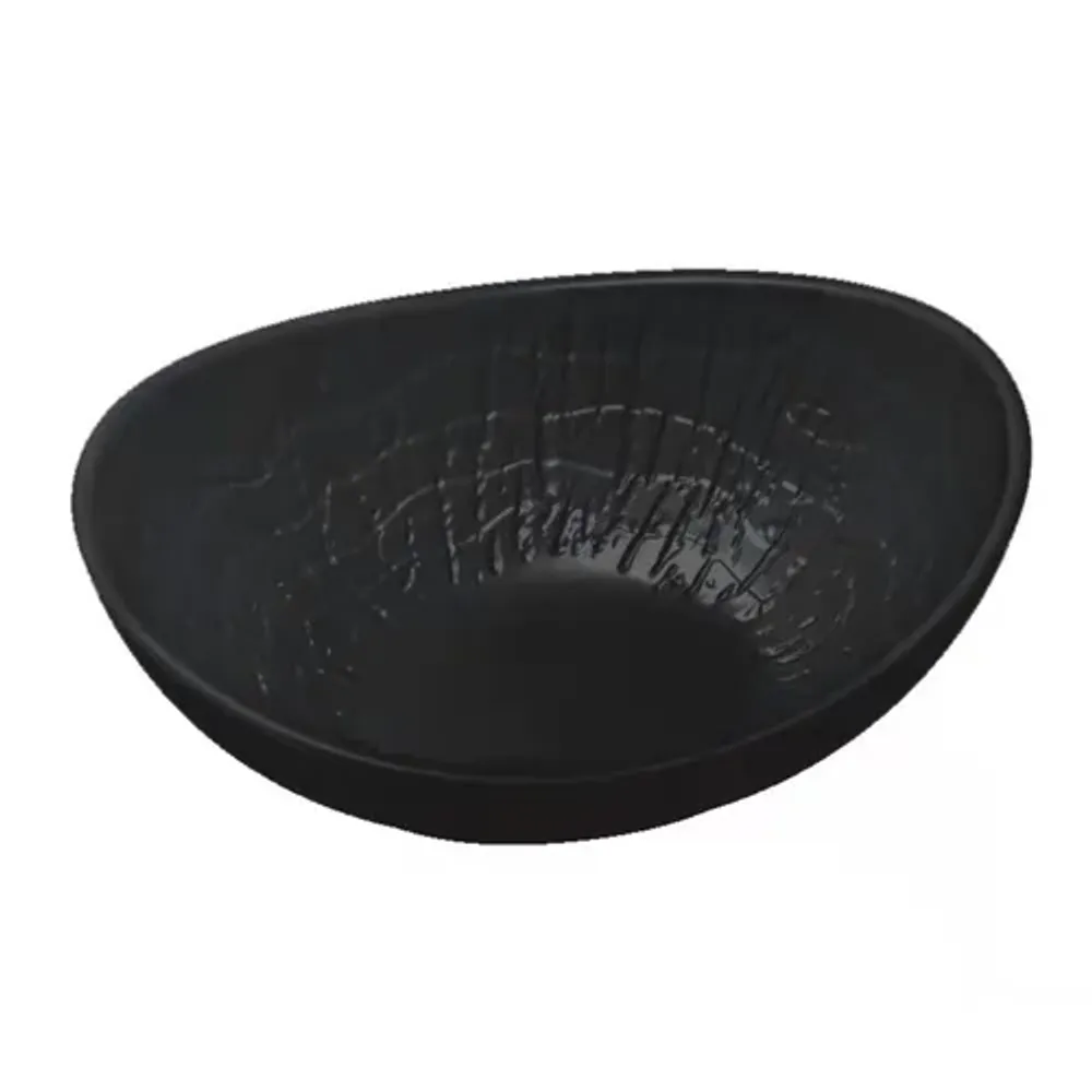 Салатник 300 мл овальный 16*12 см h6 см емкость для закусок Black Raw Wood P.L. [6]