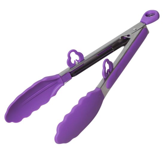 Щипцы силиконовые 23 см. Kamille КМ 7511 с ручками из нержавеющей стали