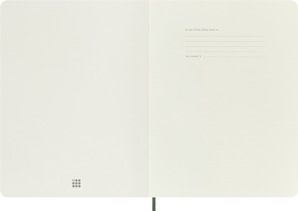 Блокнот Moleskine Classic Soft (QP623K15) 19х25 см, 192стр. без линовки, мягкая обложка, зеленый