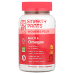 SmartyPants, Женские жевательные конфеты с омега-добавками, клубничный, апельсиновый и лимонный крем, 90 жевательных таблеток