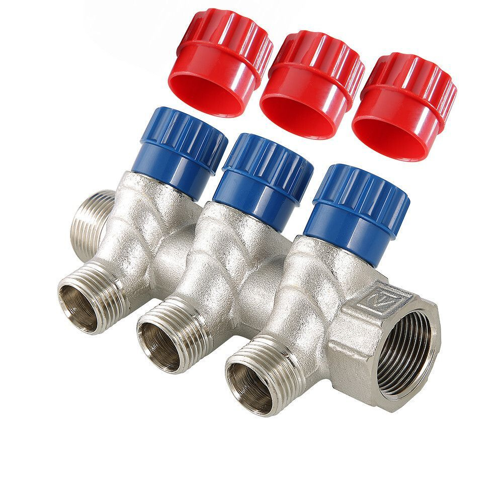 Коллектор регулирующий 3 выхода 3/4х1/2 наружная резьба Valtec