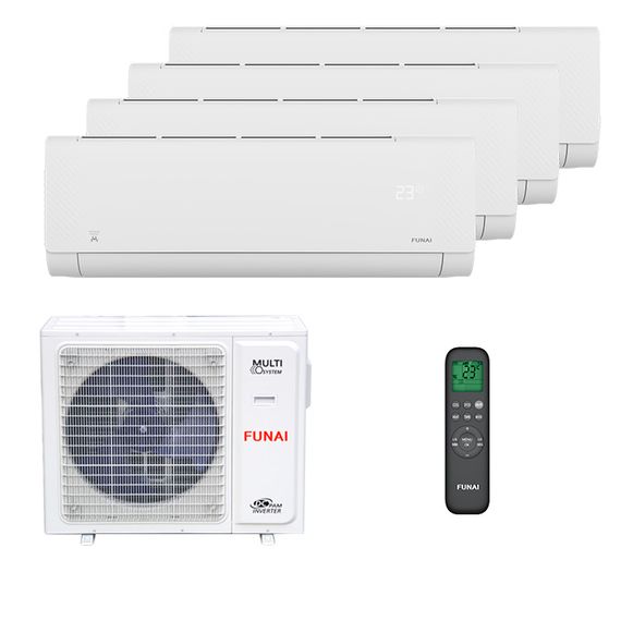 Мультисплит система на 4 комнаты Funai RAM-I-SG25HP.W03/S x 4 / RAM-I-4OK105HP.01/U