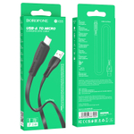 Кабель Borofone BX85 USB-microUSB 2.4A 1м PVC Black