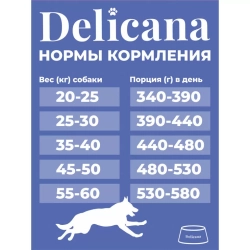 Delicana сухой полнорационный корм для взрослых собак круп пород, лосось и рис, 18кг