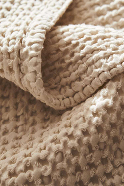 ZARA HOME ВАФЕЛЬНОЕ ПОКРЫВАЛО, ЭКРЮ