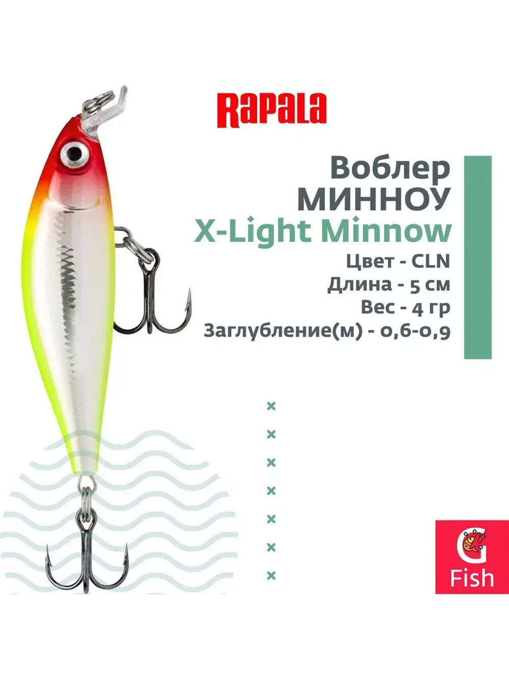Воблер RAPALA X-Light Minnow 05 /FT