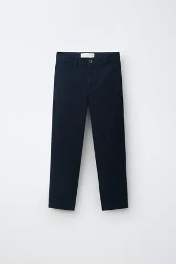 ZARA БАЗОВЫЕ БРЮКИ ЧИНОС, МОРСКОЙ ТЕМНО-СИНИЙ