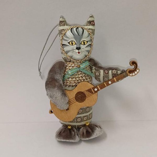 Ёлочная игрушка "Кот с гитарой"