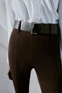 ZARA ЛЕГИНСЫ С ПОЯСОМ, КОРИЧНЕВЫЙ