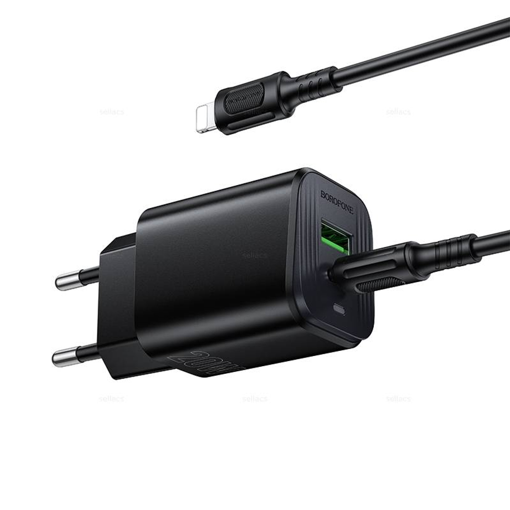 Borofone BAS83A Star PD20W+QC3.0 зарядное устройство набор (Type-C на Lightning) (black)