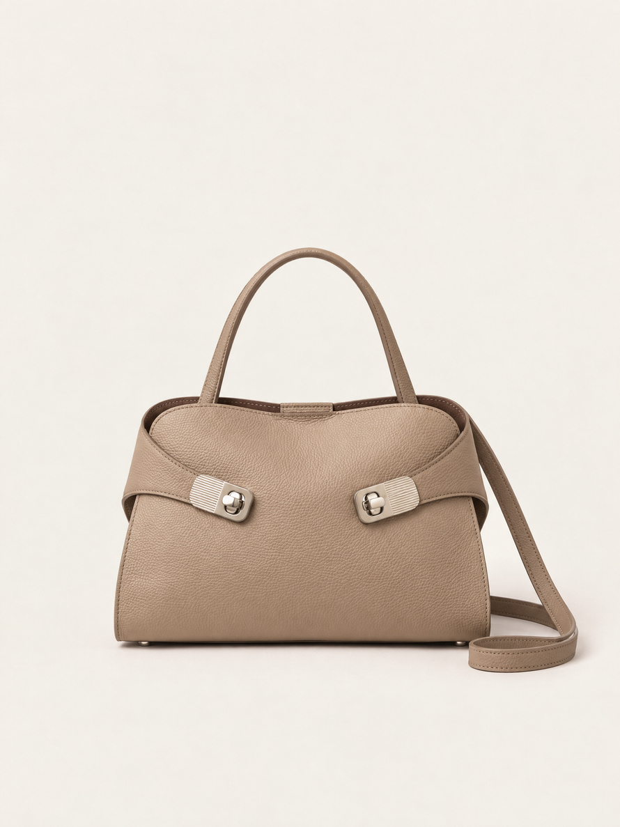 Кожаная сумка Helen DBR 31425 бежевое латте