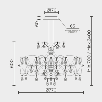 Подвесная люстра MODELUX premium ML.7815.750P GD