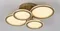 Люстра потолочная светодиодная Rilon 9301/2+2S CHAMPAGNE GOLD, 120 Вт, золотая и шампань