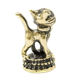 Фигурка литая Кот с бабочкой, латунь
