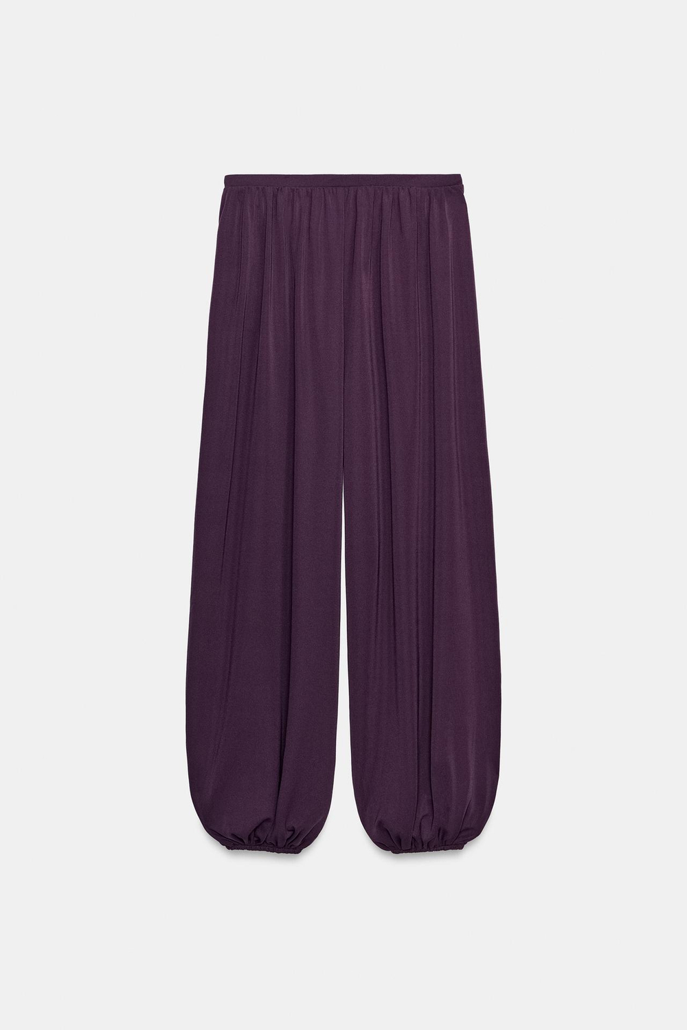 ZARA БРЮКИ-ШАРОВАРЫ, ТЕМНО-БАКЛАЖАНОВЫЙ