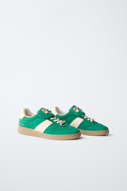 ZARA КРОССОВКИ С ШАРМАМИ CAPIBARA CAPYFUN ©, ЗЕЛЕНЫЙ