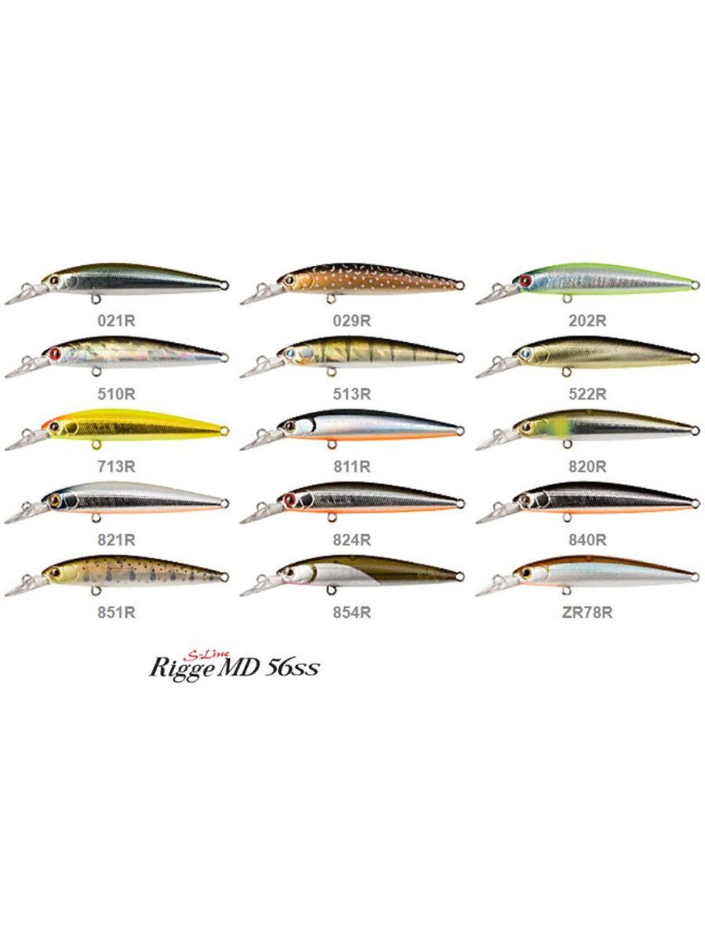 Воблер для рыбалки ZIPBAITS Rigge MD 56SS 56мм, 3.5гр., заглубление 0.3-0.8м., цвет 029R, медленно-тонущий