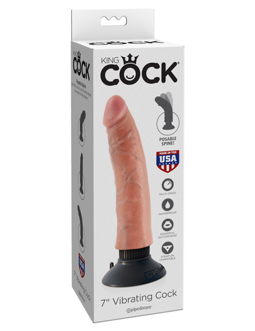 Гибкий вибромассажер-реалистик 7" Vibratins Cock Flesh (Цвет: телесный)