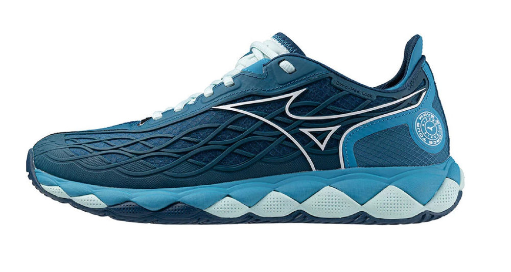 Мужские кроссовки теннисные Mizuno Wave Enforce Tour AC - moroccan blue/white/blue
