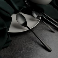 Ложка столовая 21 см матовая черный цвет PVD Alessi-Black P.L. [12]