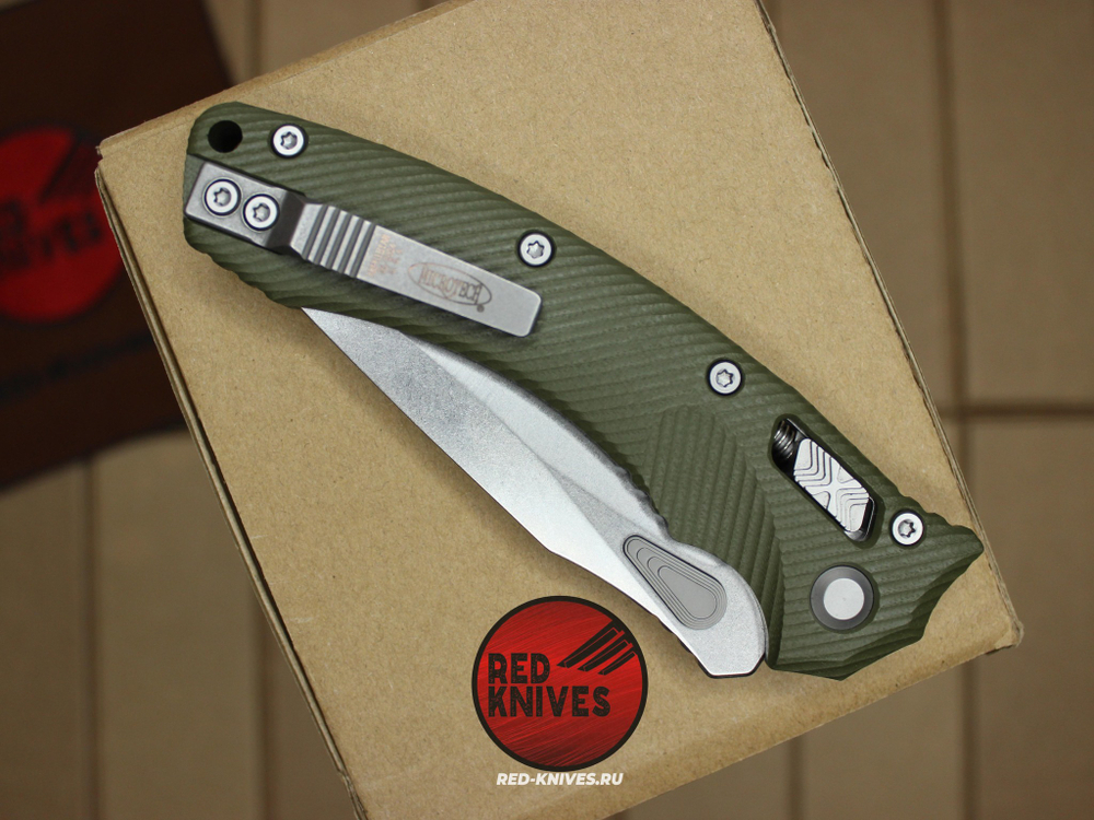 Нож Microtech Amphibian G10 - зеленая рукоять G10, клинок стоунвош RK/458