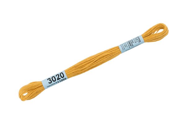 Мулине Gamma 100% хлопок, цв.3020 т.желтый, 24 мотка по 8 метров