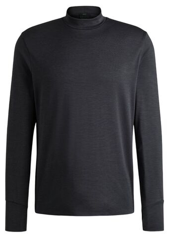Мужская теннисная футболка теннисная BOSS Slim-fit Long-Sleeved Tock Active - черный