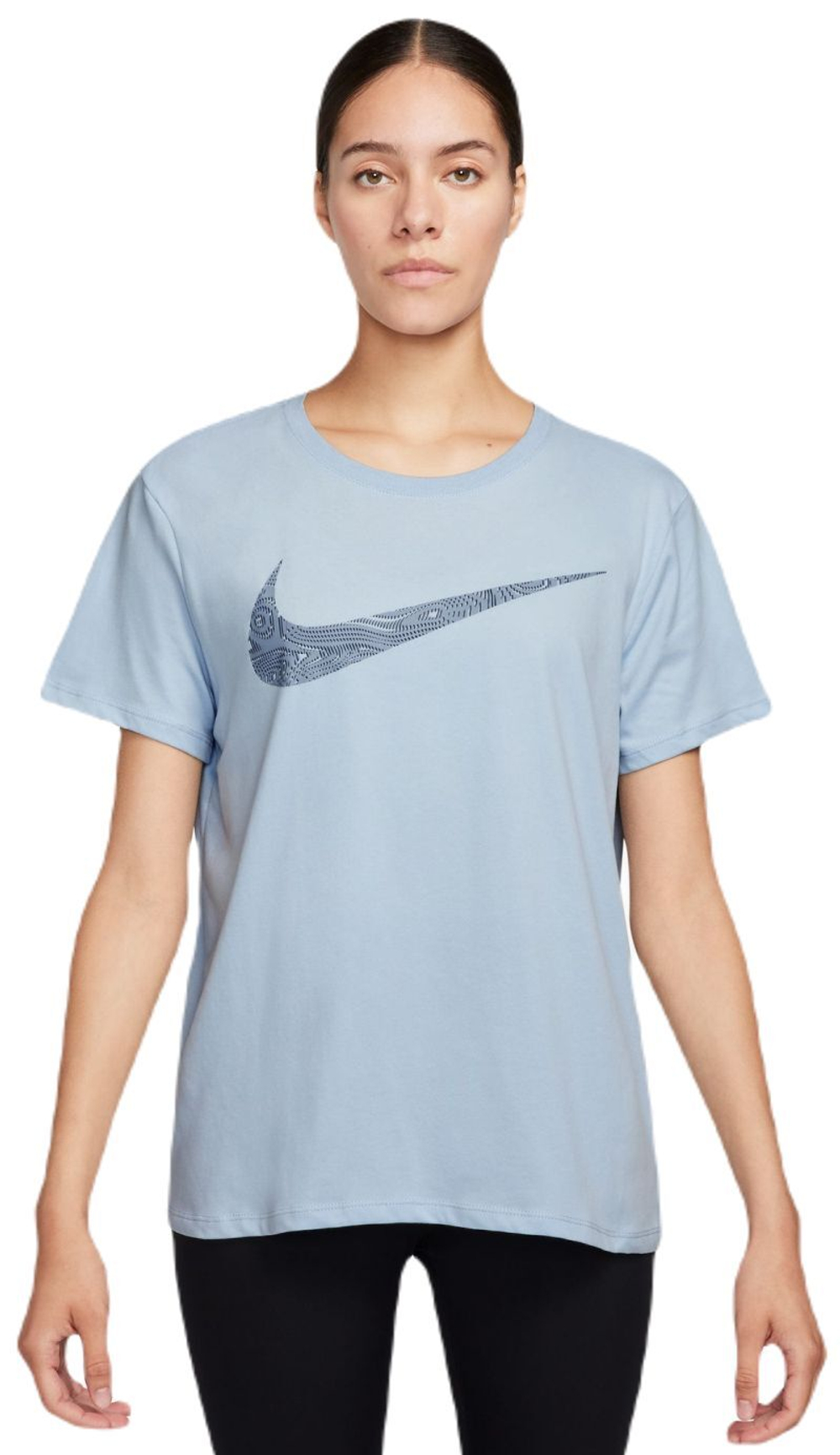 Женская теннисная футболка Nike Slam Dri-Fit Swoosh Top - небесный