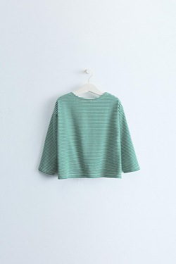 ZARA TIMELESS - ФУТБОЛКА В ПОЛОСКУ, ЗЕЛЕНЫЙ