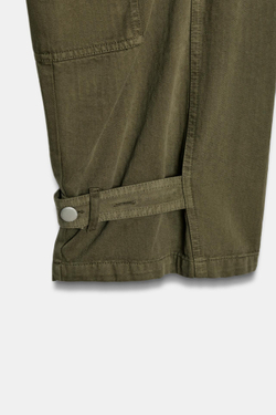 ZARA БРЮКИ БАРРЕЛЬ КАРГО — ZW COLLECTION, ХАКИ