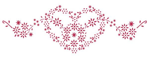 Трафарет Сердце из цветов, Stamperia