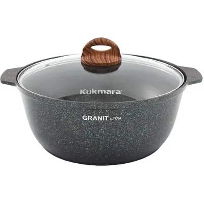 Кастрюля-жаровня 5л «Granit ultra» (blue) со стеклянной крышкой жгг51а