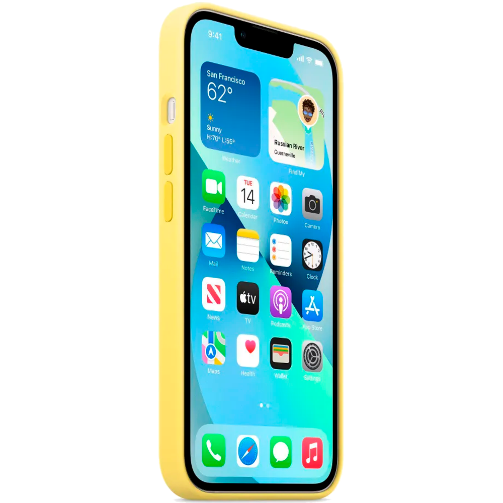 Силиконовый чехол с поддержкой MagSafe Apple Silicone Case для iPhone 13, Lemon Zest (Лимонная цедра)