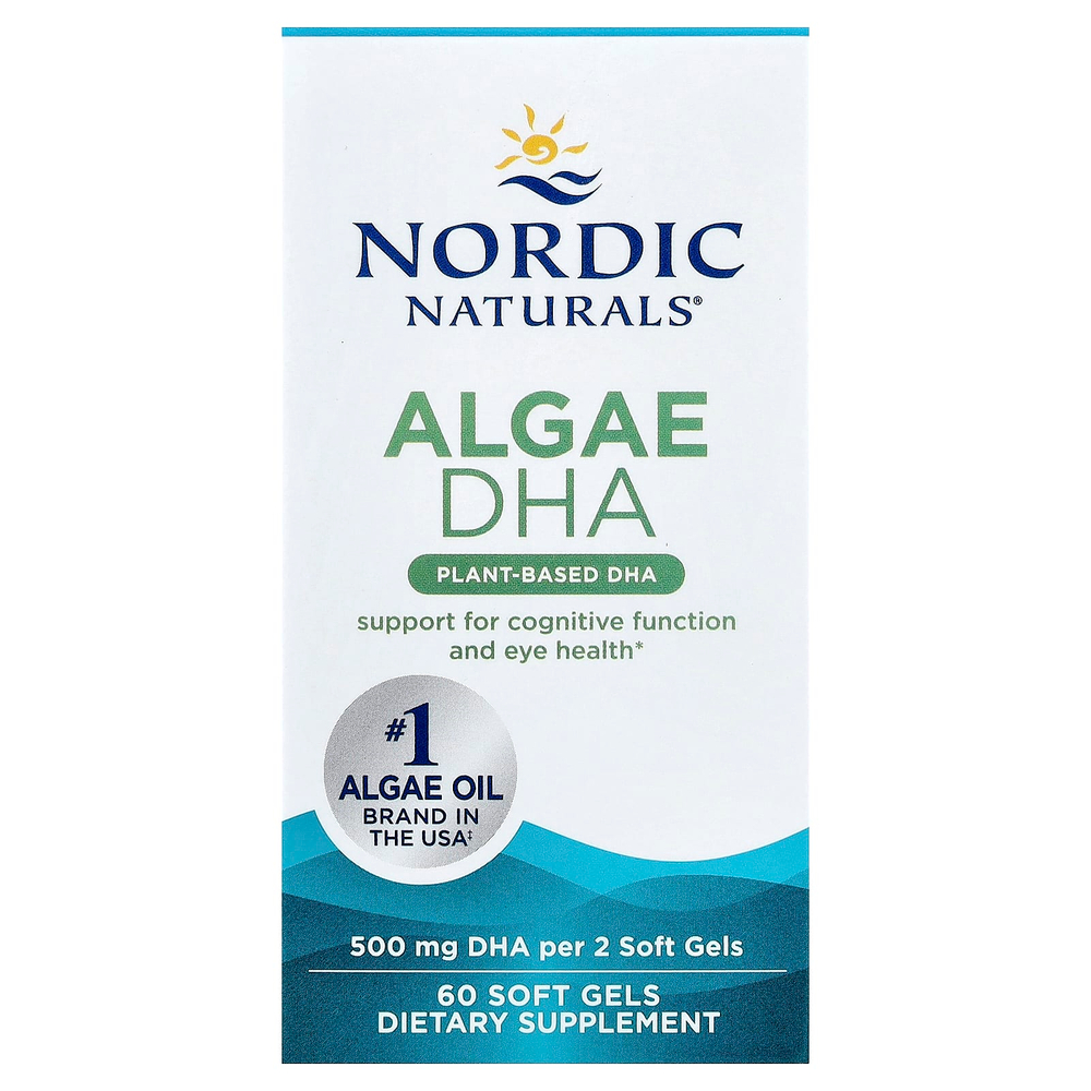Nordic Naturals, ДГК из водорослей, 60 мягких таблеток (250 мг в мягком геле)