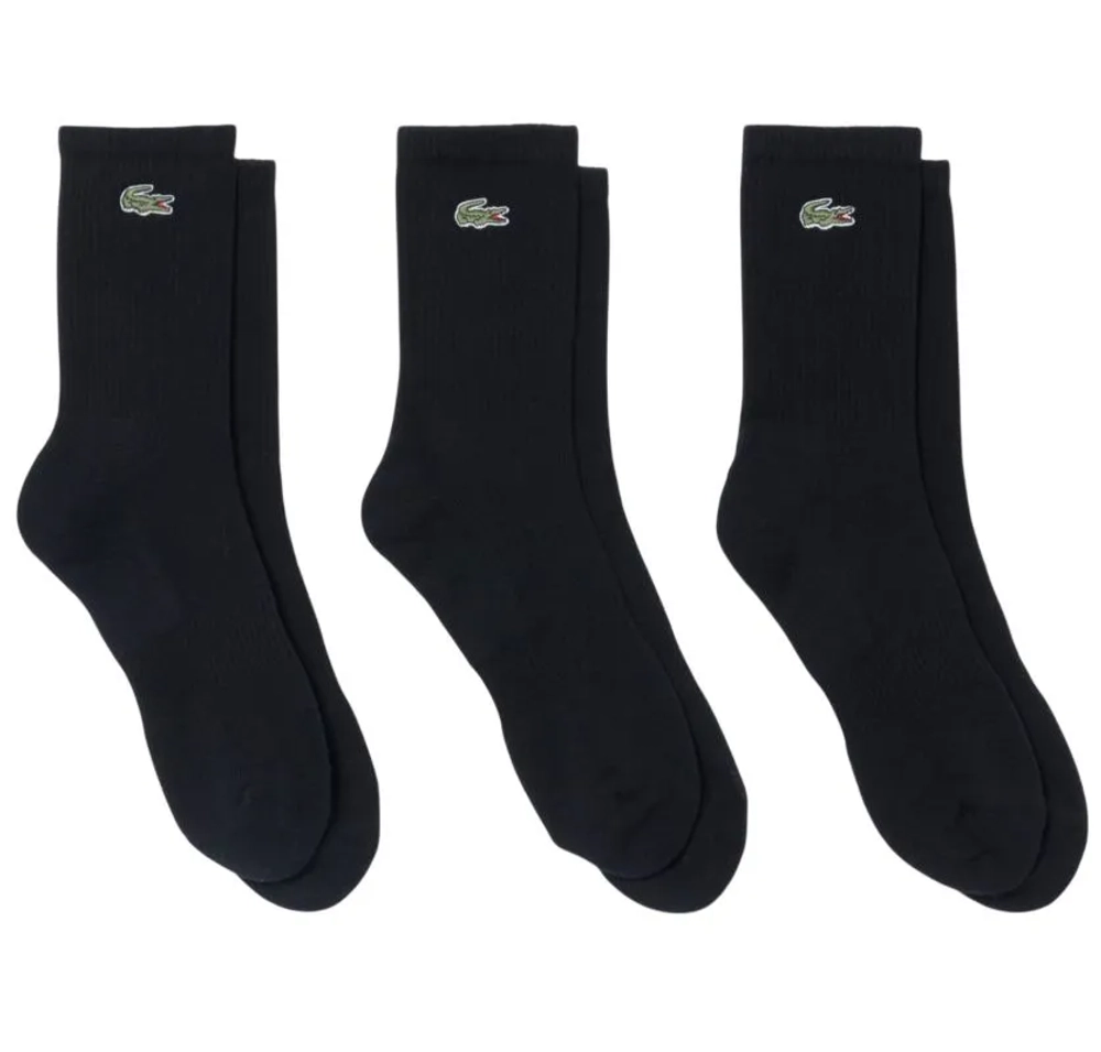 Теннисные носки Lacoste Long Ribbed 3P - black