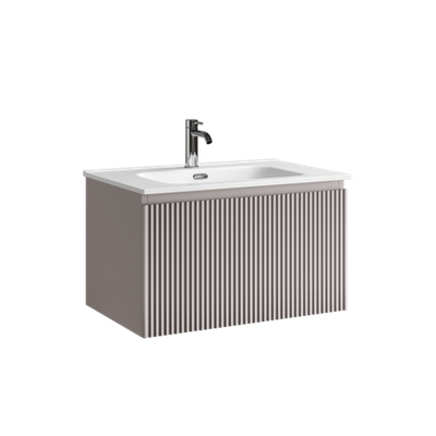 Тумба подвесная SANCOS Сноб Р 1.0 (Snob R 1.0) 690х445х406, c одним ящиком оснащенным доводчиками Пыльная роза (Doha Soft), арт. SNR1.070SM
