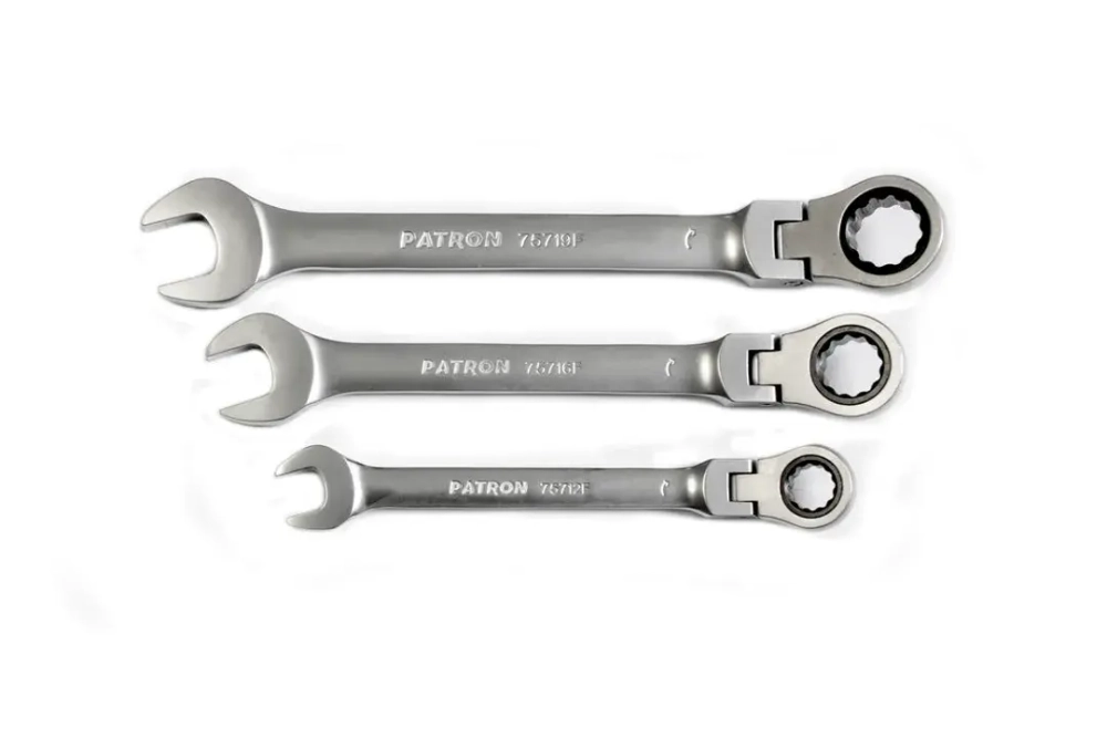 Ключ комбинированный трещоточный с шарниром 14мм PATRON P-75714F