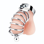 Серебристая клетка для члена Urethral Play Cage (Цвет: серебристый)