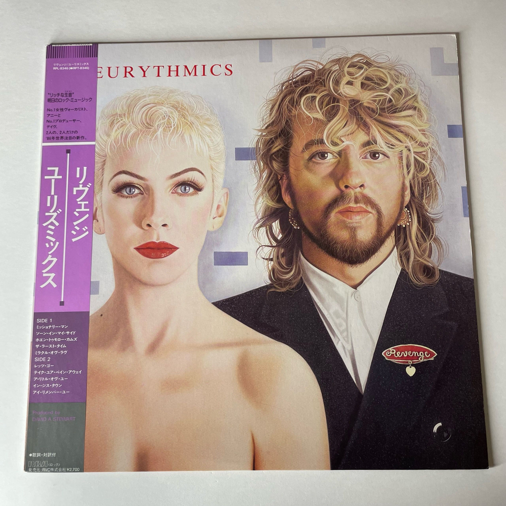 Винтажная виниловая пластинка LP Eurythmics Revenge (Япония 1986) (Оби)