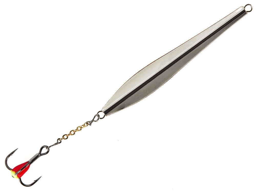 Блесна вертикальная зимняя Lucky John DOUBLE BLADE с цепочкой и тройником 60мм CS блистер